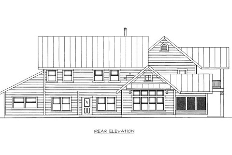 Dream House Plan - Exterior - Rear Elevation for Bungalow House Plan #117-740 - 5 bed, 4 bath