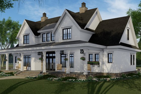 Exterior - Front Elevation 4 for Farmhouse House Plan #51-1149 - 4 bed, 4.5 bath