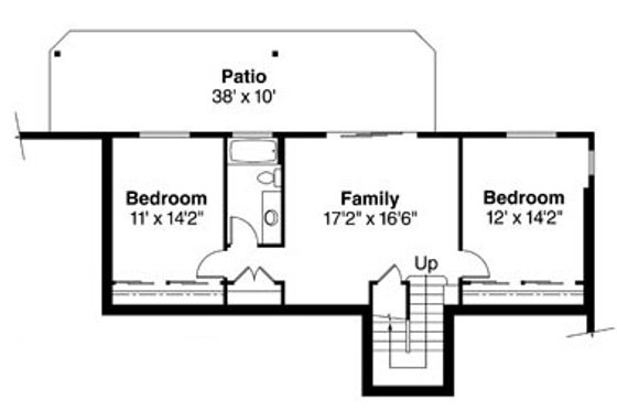 Floor Plan - Lower Floor for Ranch House Plan #124-740 - 3 bed, 2.5 bath