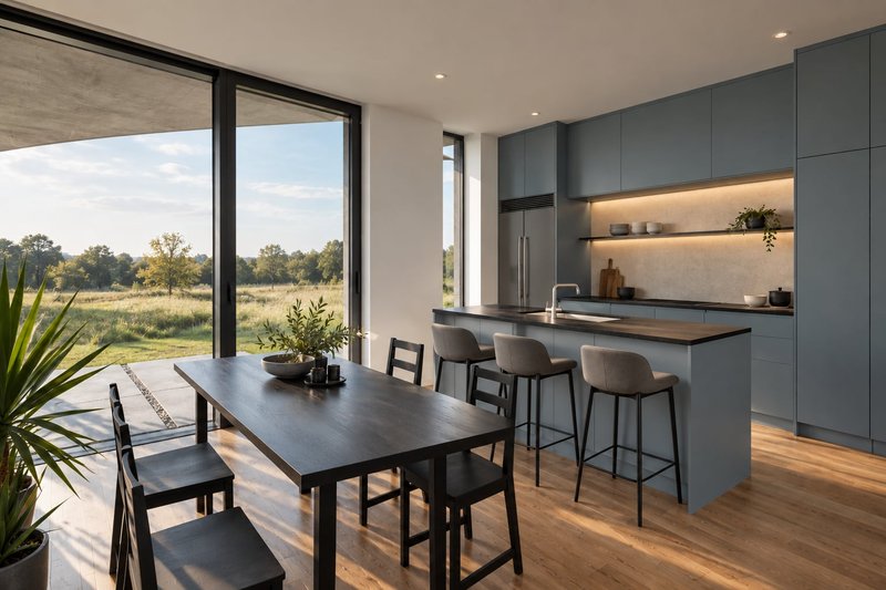 Architectural House Design - Interior - Kitchen for Contemporary House Plan #80-232 - 2 bed, 1.5 bath