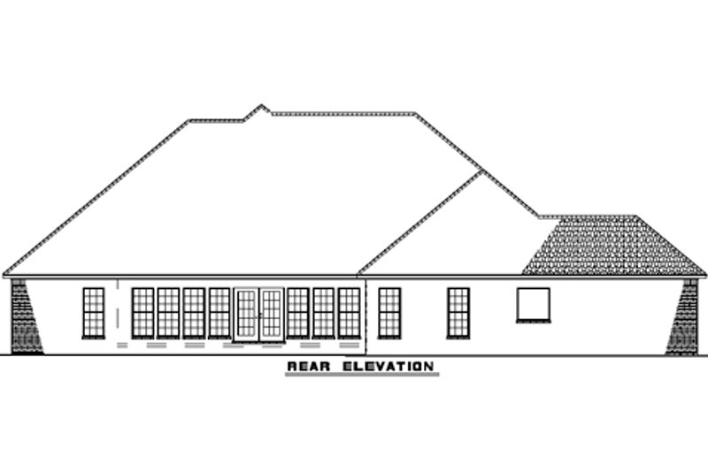 Home Plan - Exterior - Rear Elevation 1 for European House Plan #17-2308 - 4 bed, 2.5 bath