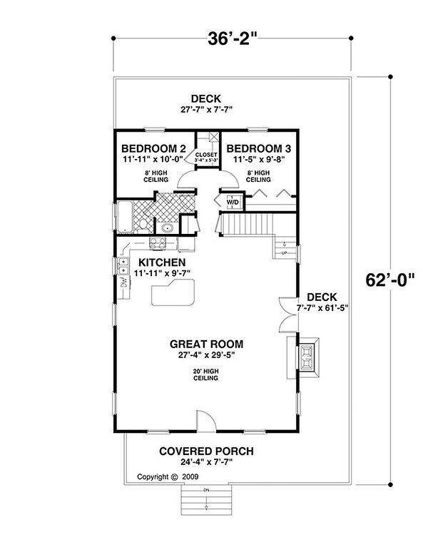 Home Plan - Cottage Floor Plan - Main Floor Plan #56-624