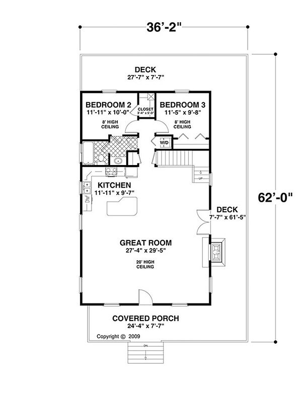 Cottage Floor Plan - Main Floor Plan #56-624