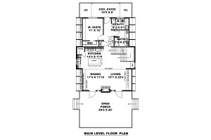 Floor Plan - Main Floor for Cabin House Plan #117-981 - 2 bed, 2 bath