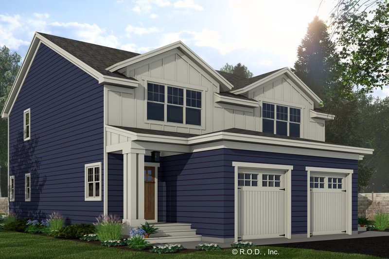 House Design - Exterior - Front Elevation 4 for Craftsman House Plan #51-1316 - 2 bed, 2.5 bath