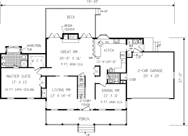 Home Plan - Traditional Floor Plan - Main Floor Plan #3-211