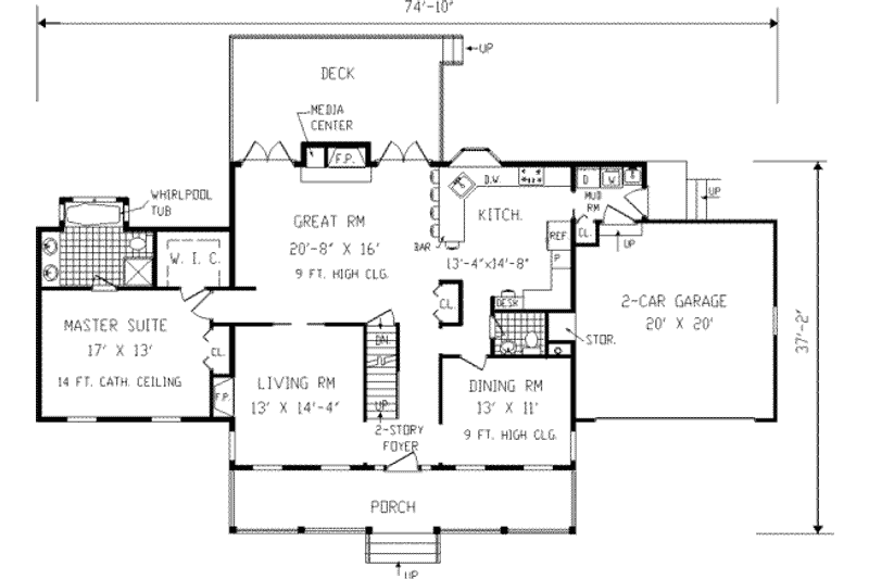 Home Plan - Floor Plan - Main Floor for Farmhouse House Plan #3-211 - 5 bed, 2.5 bath