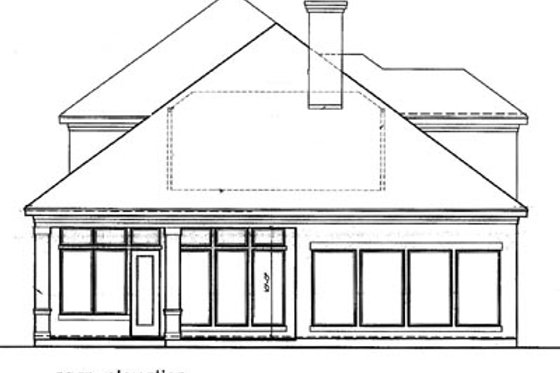 Exterior - Rear Elevation for European House Plan #411-582 - 3 bed, 2.5 bath