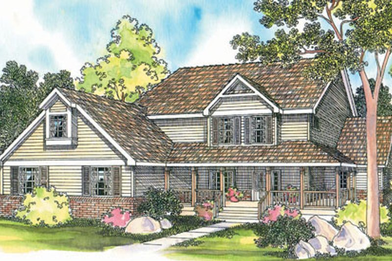 Dream House Plan - Farmhouse Exterior - Front Elevation Plan #124-197