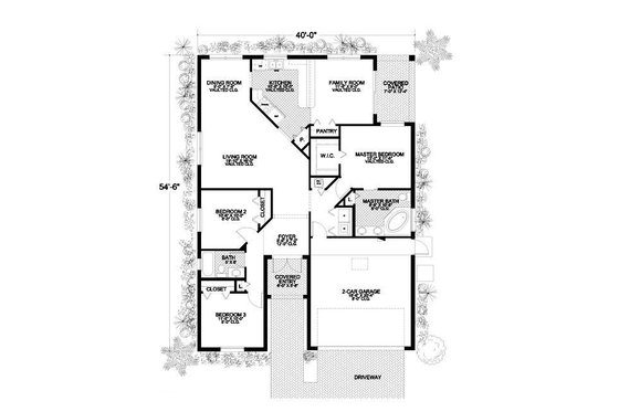 Floor Plan - Main Floor House Plan #420-204 - 3 bed, 2 bath