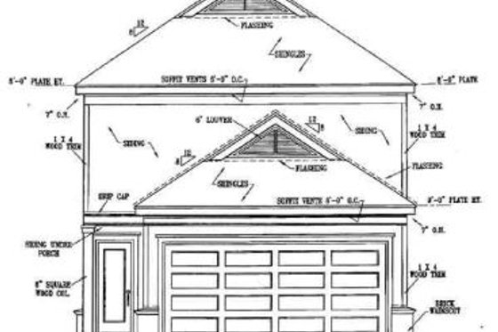 Exterior - Rear Elevation for Southern House Plan #81-115 - 4 bed, 2.5 bath