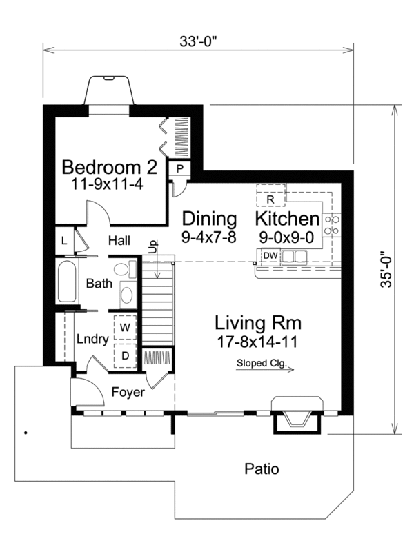 Contemporary Floor Plan - Main Floor Plan #57-626
