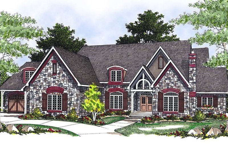 Architectural House Design - European Exterior - Front Elevation Plan #70-549