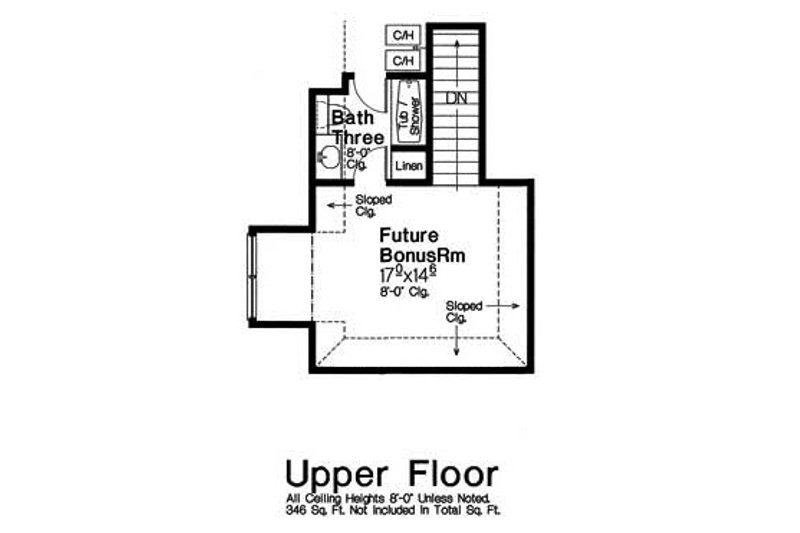 Home Plan - Floor Plan - Upper Floor for Craftsman House Plan #310-1320 - 3 bed, 3 bath