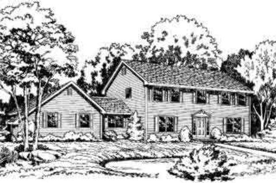 Exterior - Front Elevation for Colonial House Plan #312-175 - 4 bed, 2.5 bath