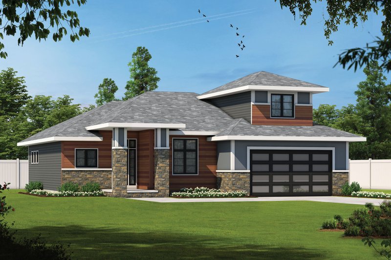 Home Plan - Contemporary Exterior - Front Elevation Plan #20-2428