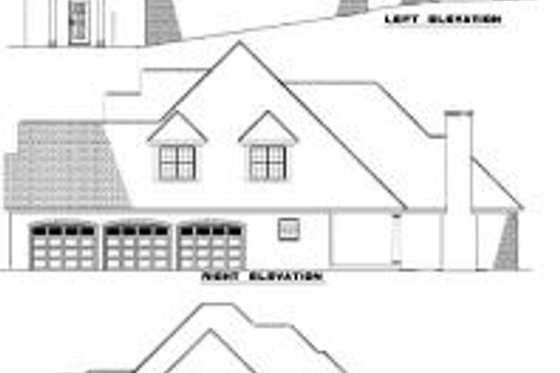 Exterior - Rear Elevation for European House Plan #17-444 - 4 bed, 4.5 bath