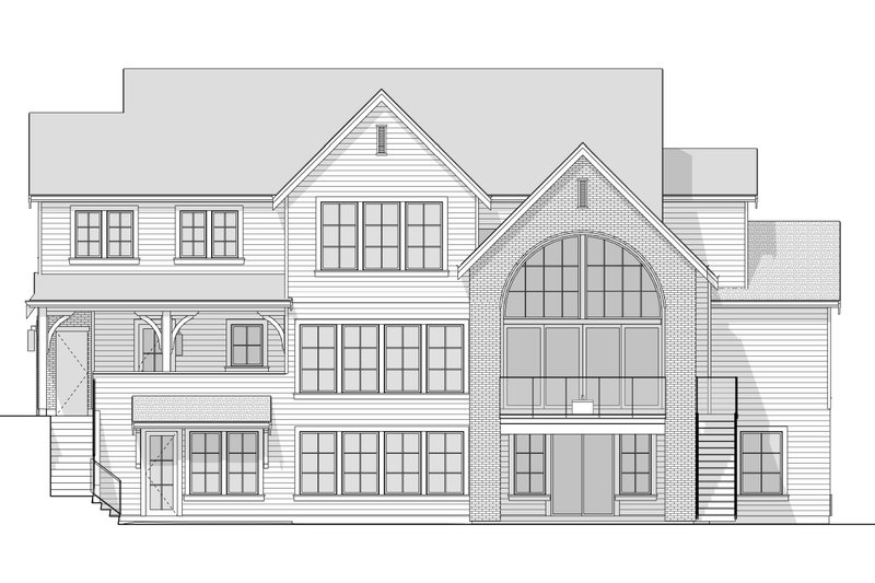 Dream House Plan - Exterior - Rear Elevation 2 for European House Plan #1114-121 - 4 bed, 3 bath