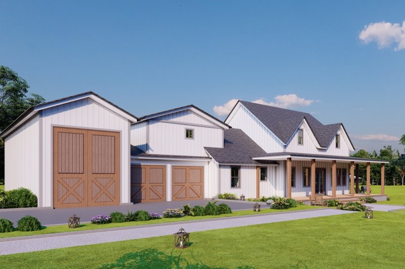 House Design - Exterior - Front Elevation 3 for Farmhouse House Plan #54-471 - 3 bed, 2.5 bath