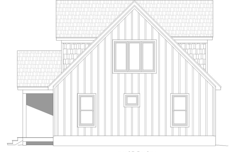 House Blueprint - Exterior - Other Elevation 1 for Farmhouse House Plan #932-555 - 3 bed, 2 bath