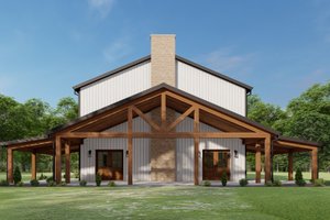 Exterior - Front Elevation for Barndominium House Plan #1092-52 - 4 bed, 3 bath