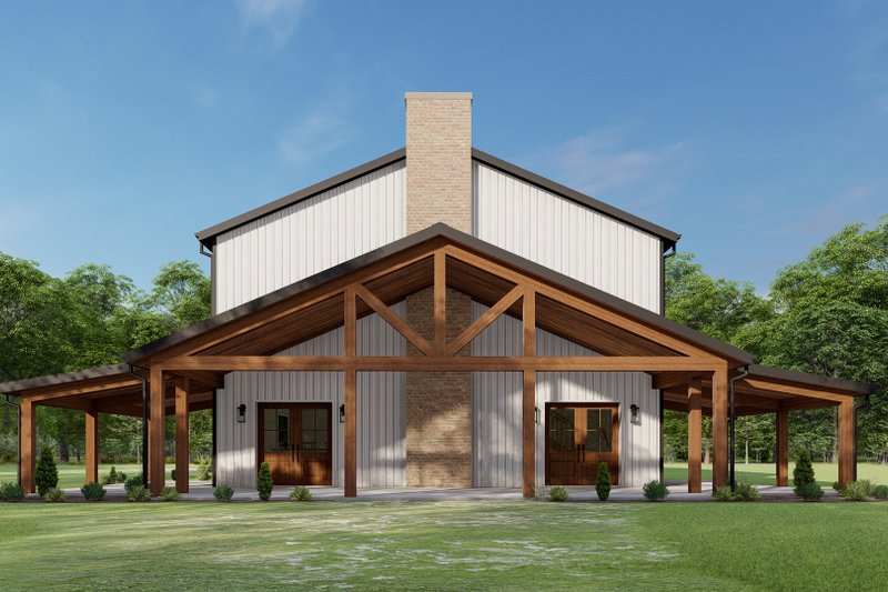 Architectural House Design - Exterior - Front Elevation for Barndominium House Plan #1092-52 - 4 bed, 3 bath