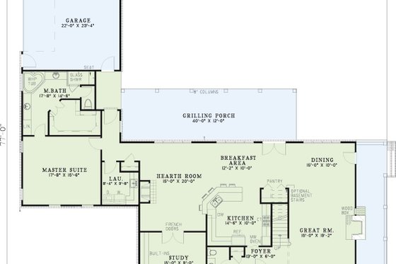 Exterior - Front Elevation 4 for Southern House Plan #17-546 - 3 bed, 2.5 bath