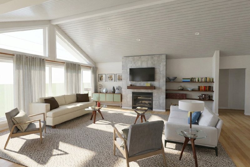 Architectural House Design - Interior - Family Room 1 for Contemporary House Plan #126-308 - 4 bed, 2 bath