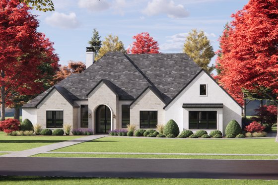Exterior - Front Elevation 4 for European House Plan #1096-148 - 4 bed, 3.5 bath