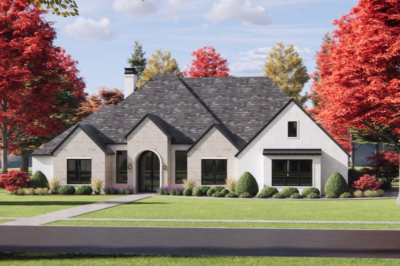 House Design - Exterior - Front Elevation 4 for European House Plan #1096-148 - 4 bed, 3.5 bath