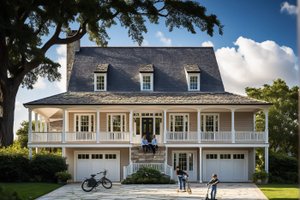 Southern Exterior - Front Elevation Plan #137-285