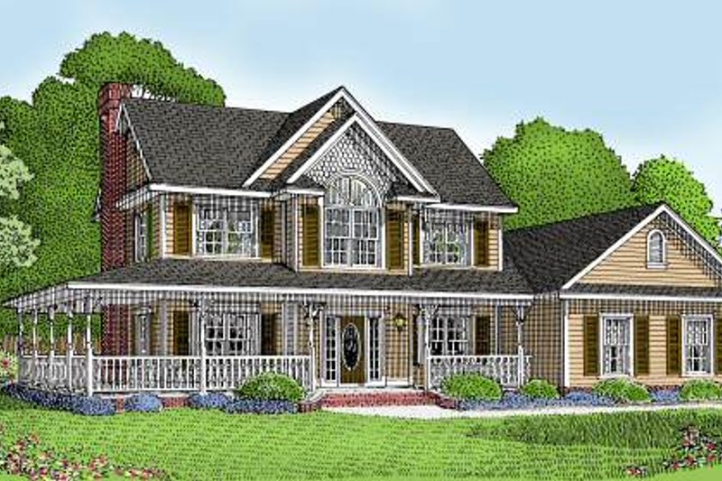 Home Plan - Farmhouse Exterior - Front Elevation Plan #11-202