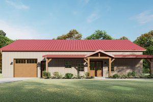 Dream House Plan - Barndominium Exterior - Front Elevation Plan #1092-32