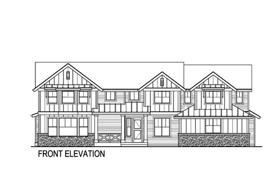 Exterior - Front Elevation 3 for Traditional House Plan #569-91 - 3 bed, 2.5 bath