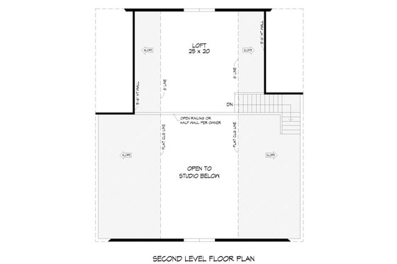 Floor Plan - Upper Floor for Southern House Plan #932-906, 0.5 bath
