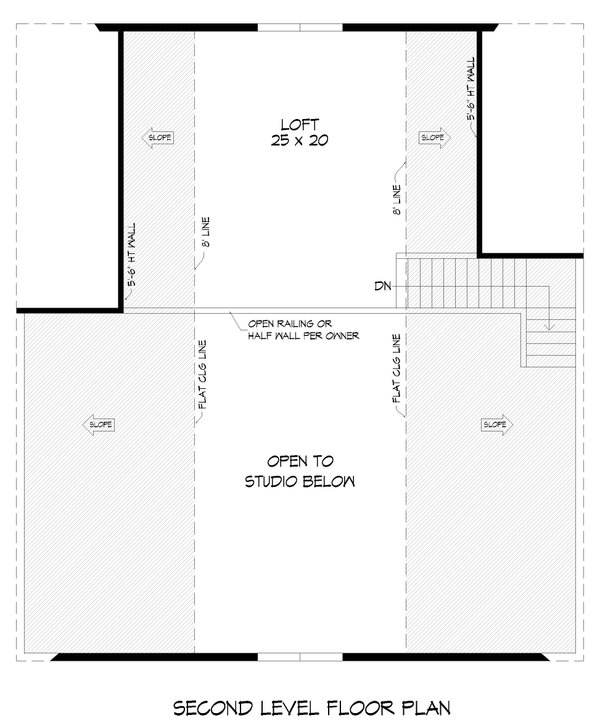 Southern Floor Plan - Upper Floor Plan #932-906