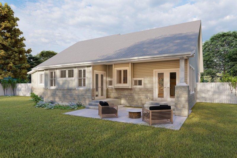 Dream House Plan - Exterior - Rear Elevation for Ranch House Plan #1060-6 - 3 bed, 3 bath