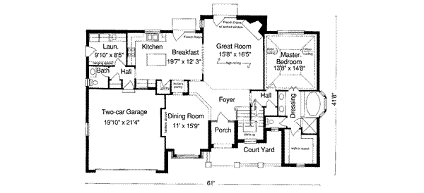 House Design - European Floor Plan - Main Floor Plan #46-170