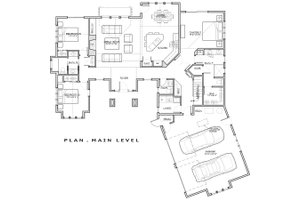Craftsman style house plan, main level floor plan