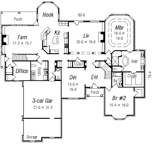 European Floor Plan - Main Floor Plan #329-322