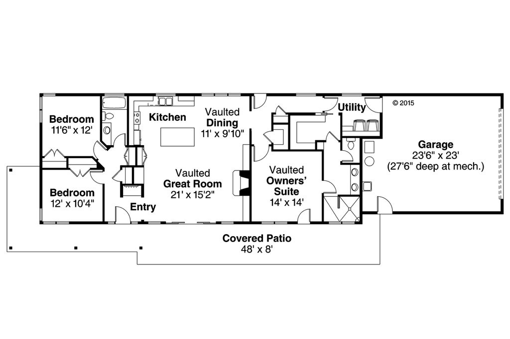 Ranch Style House Plan 3 Beds 2 Baths 1700 Sq Ft Plan 