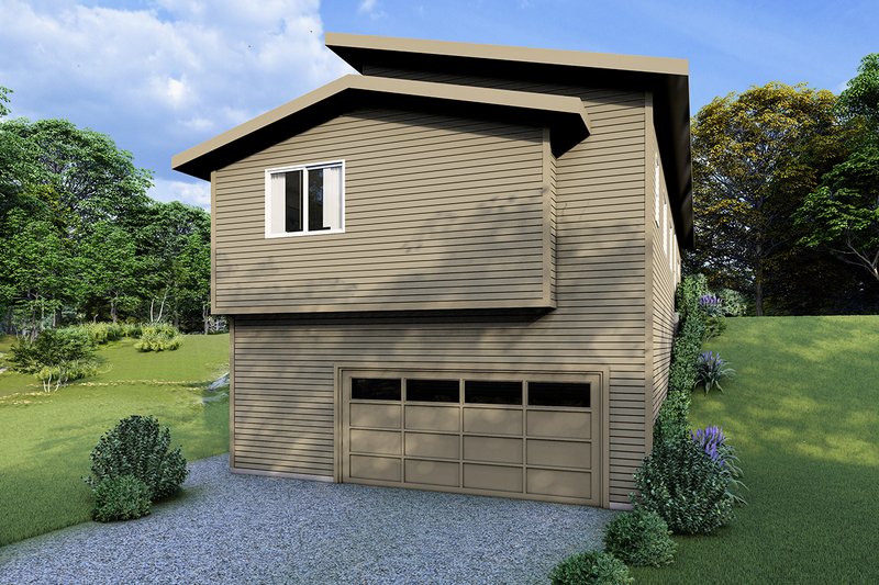 House Blueprint - Exterior - Rear Elevation for Modern House Plan #124-1426 - 3 bed, 2 bath