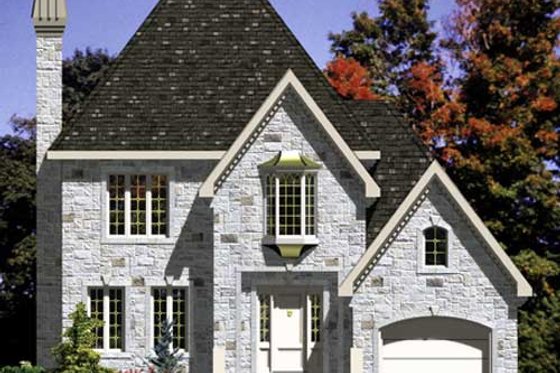 Exterior - Front Elevation for European House Plan #138-272 - 3 bed, 1.5 bath