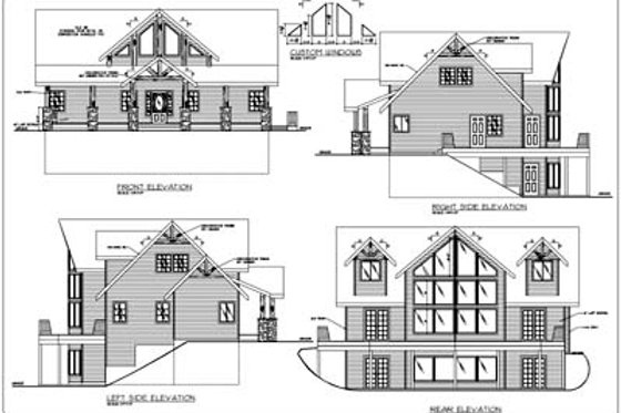 Exterior - Rear Elevation for Modern House Plan #117-380 - 3 bed, 2.5 bath