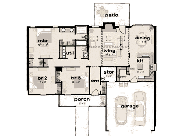 Home Plan - Traditional Floor Plan - Main Floor Plan #36-118