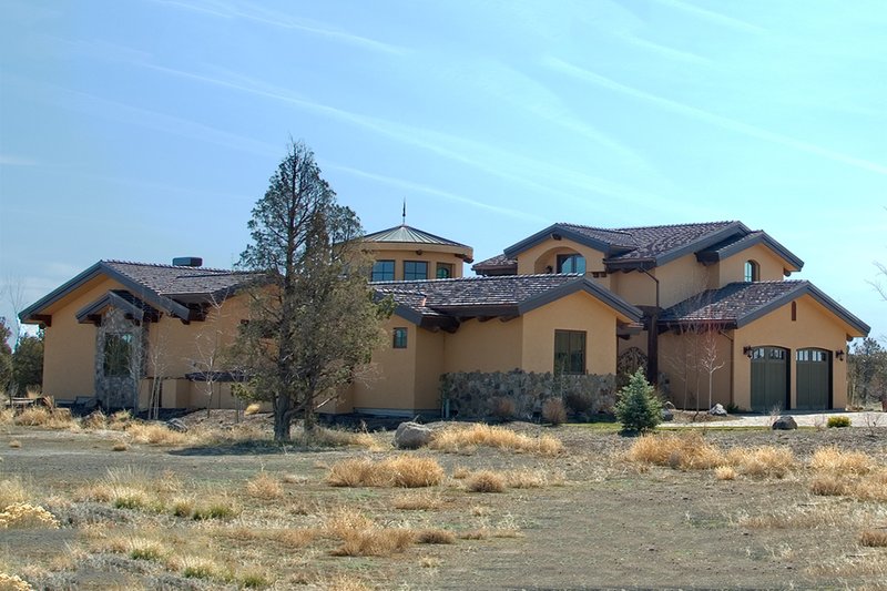 Architectural House Design - Tuscan style, Mediterranean design home, front elevation