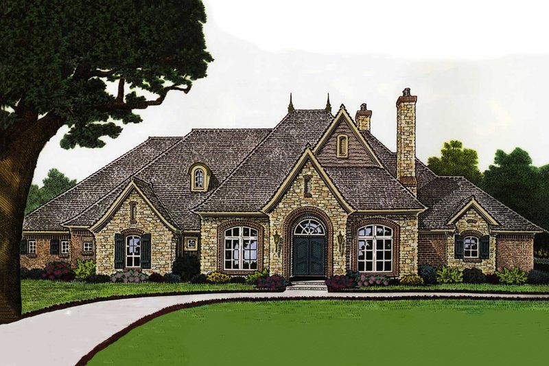 Dream House Plan - European Exterior - Front Elevation Plan #310-678