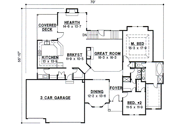 European Floor Plan - Main Floor Plan #67-256