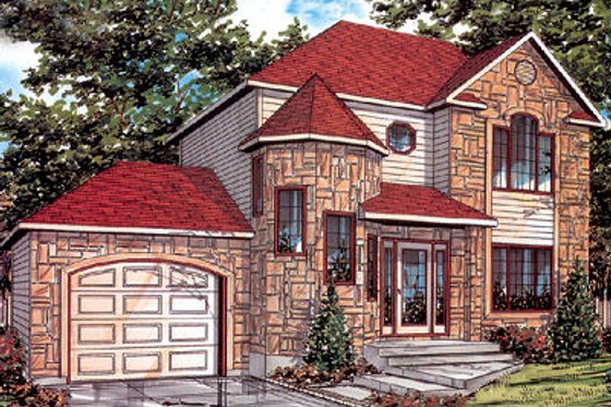 Exterior - Front Elevation for European House Plan #138-195 - 3 bed, 1.5 bath