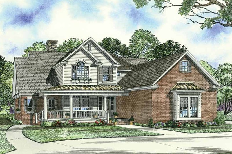 House Blueprint - Exterior - Front Elevation 3 for Country House Plan #17-3463 - 4 bed, 2.5 bath